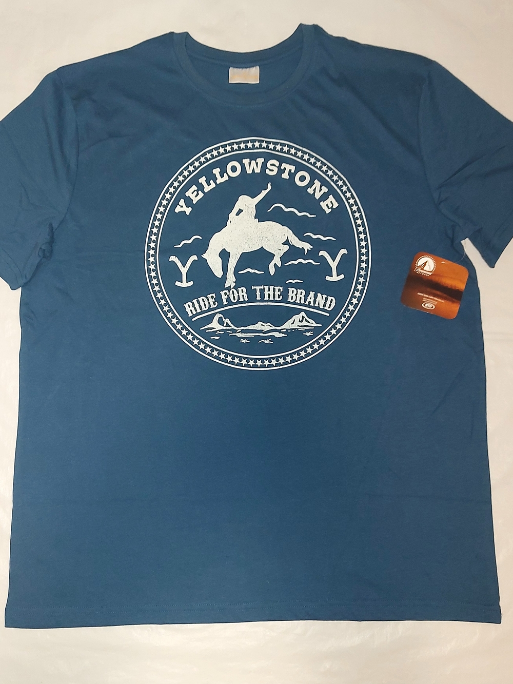Yellowstone Men's Blue Half Sleeve Crewneck T-Shirt